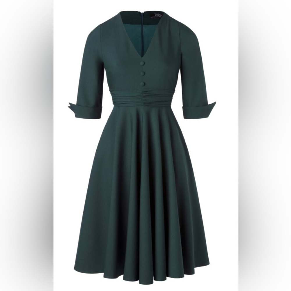 Vintage Diva 🖤 Judy Swing Dress, Fir Green 🖤 XXL
